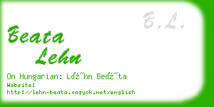 beata lehn business card